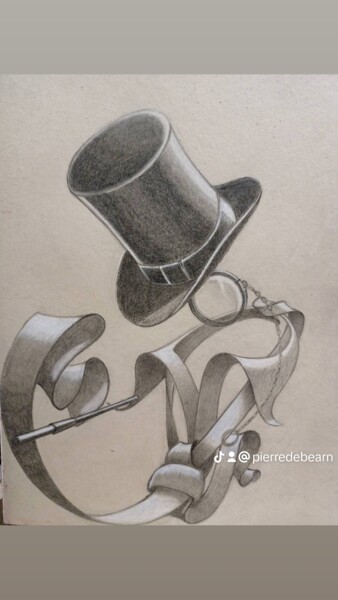 Le dandy — Crayon sur Papier par Pierre De Béarn